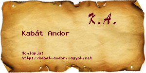 Kabát Andor névjegykártya
