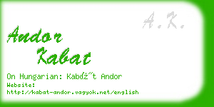 andor kabat business card